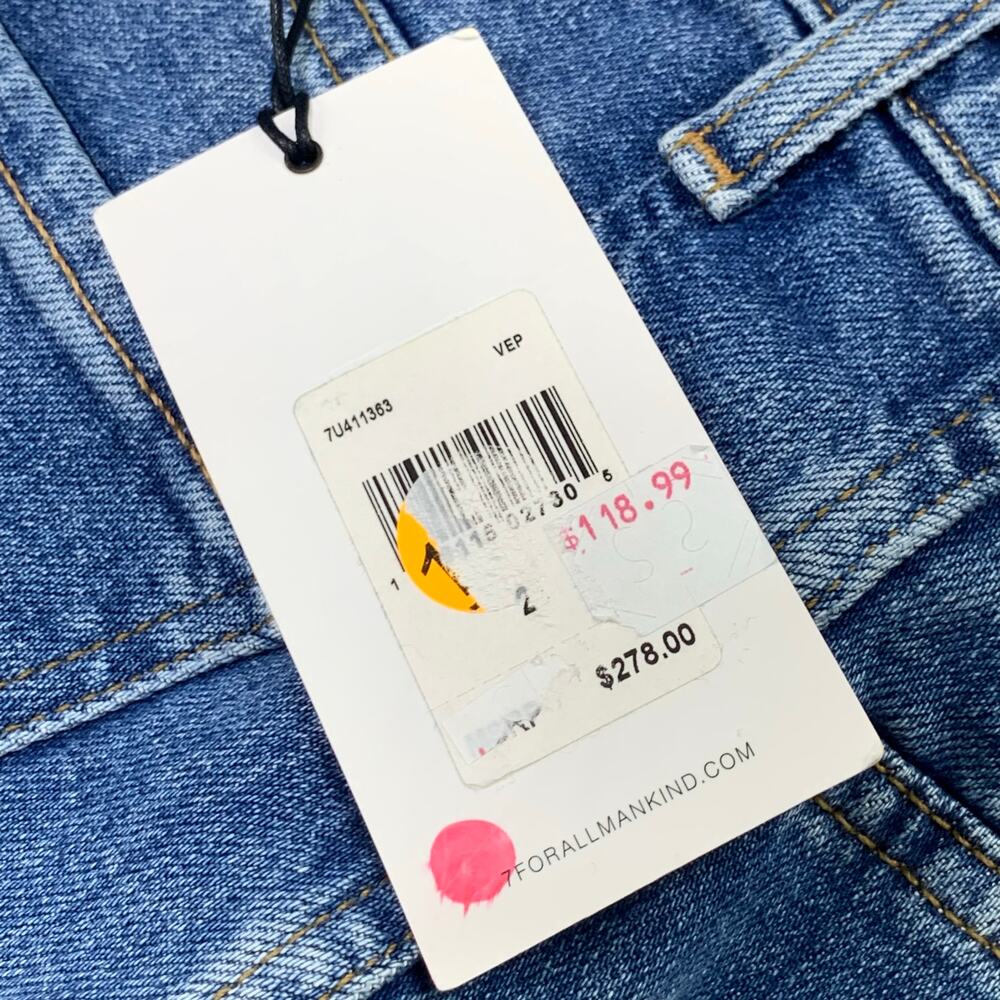 NWT 7 For All Mankind Jeans Easy Slim Embroidered Womens 24 Boho Festival $278 - Picture 10 of 16